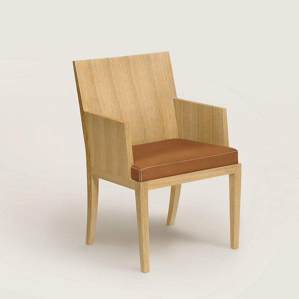 Reeditions J.-M. Frank par Hermes padded chair with armrests